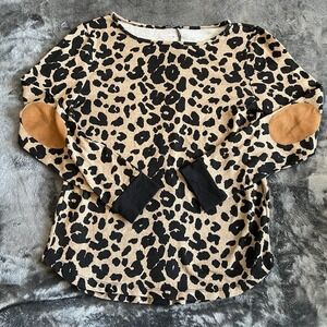 Pink Clover Abby Button Back Knit Top ~ Elbow Patches ~ Size Medium